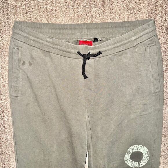 Hugo Boss Men's Devoc Big Logo Cotton Jogger Pants Sweatpants Olive Green XXL - Picture 5 of 10
